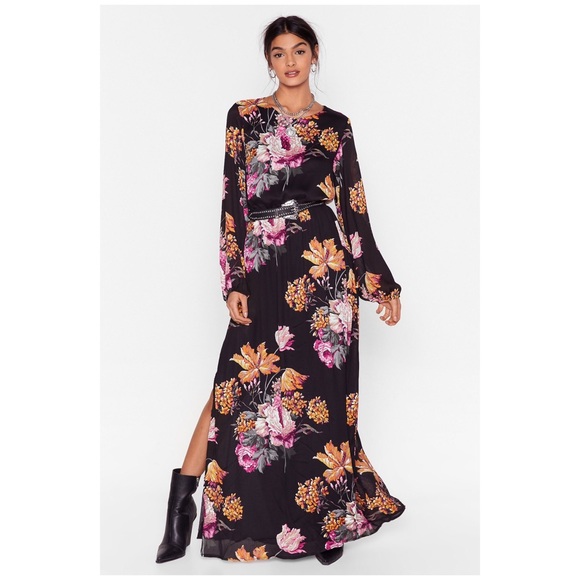 Nasty Gal Dresses & Skirts - Nasty Gal Open Back Cowl Maxi Tea Dress Size 4 NWT